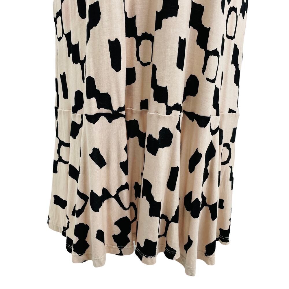 H&M Cream & Black Geometric Print Knit Dress Sleeveless Scoop Neck Pullover S - Picture 7 of 11
